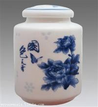 定制青花茶叶罐子，陶瓷茶叶罐，景德镇陶瓷茶叶罐厂家