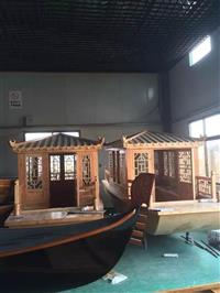 厂家供应/实拍更近电动观光画舫船水上餐饮餐厅船大型双层木船