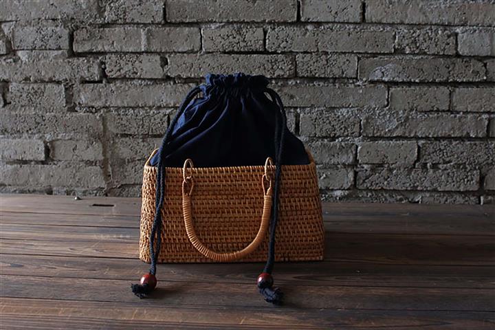 日式藤编手提包
