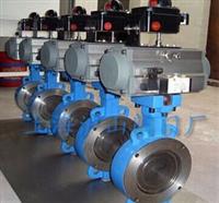 D673H气动对夹式硬密封蝶阀 