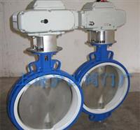 D971F46电动对夹式衬氟蝶阀 