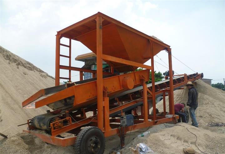 kd振动筛沙机械  移动筛沙机图片