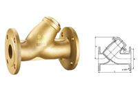 冠龙阀门GL41W-16T黄铜法兰Y型过滤器,上海冠龙阀门