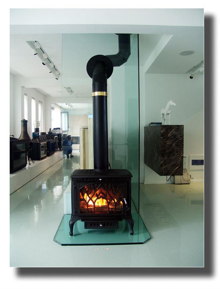 上海圣罗曼橄榄枝真火燃木铸铁壁炉别墅壁炉