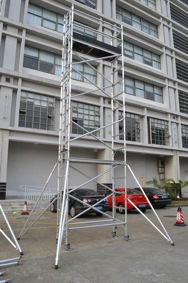 佛山移动铝合金脚手架出租,大堂安装用铝合金脚手架租售