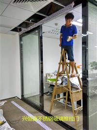 深圳玻璃门电动玻璃门 办公室玻璃门玻璃隔断不锈钢玻璃门